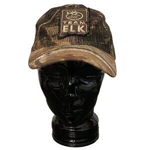 Team Elk Strap Back Mesh Hat Cap Hunting Camo Green Brown Fishing Outdoorsman